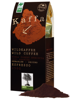 Bio mletá divoká káva Kaffa espresso, 250 g