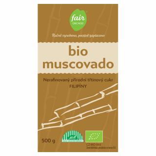 Bio nekrystalizovaný třtinový cukr Muscovado z Filipín, 500 g