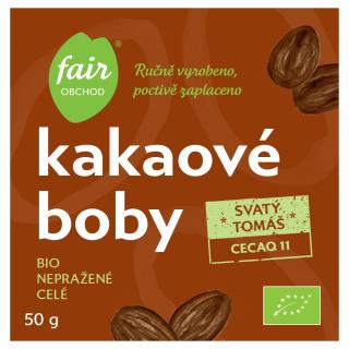Bio nepražené kakaové boby Svatý Tomáš CECAQ 11, 50 g