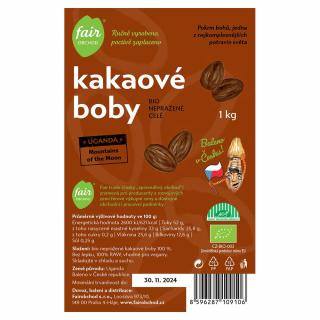 Bio nepražené kakaové boby Uganda MotM, 1 kg