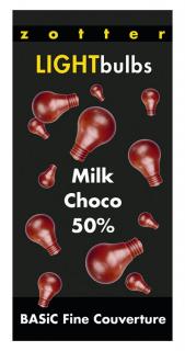 Bio profesionální Couverture mléčná čokoláda 50% v žárovkách, 1000 g