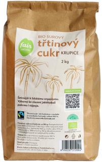 Bio surový třtinový cukr z Paraguaye, 2 kg