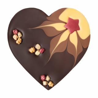 Bio vánoční srdce z hořké čokolády se zdobením, 100 g