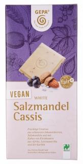 Bio vegan bílá čokoláda se slanými mandlemi, 100 g