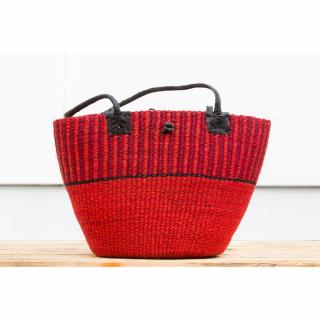 Bolga taška přes rameno premium z Ghany, různé barvy, 43 cm Barva koše: Červená