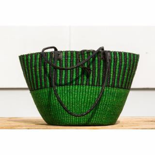 Bolga taška přes rameno premium z Ghany, různé barvy, 43 cm Barva koše: Zelená