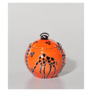 Cukřenka s žirafou, oranžová, 10 cm