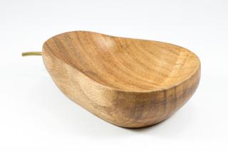 Dřevěná miska hruška z Bali, 15 cm