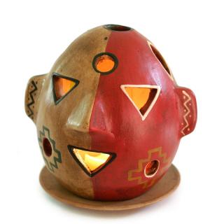 Keramický svícen Maska z Peru, 10 cm