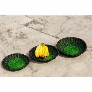 Ošatka na ovoce z Ghany, různé barvy, 27 cm Barva koše: Zelená