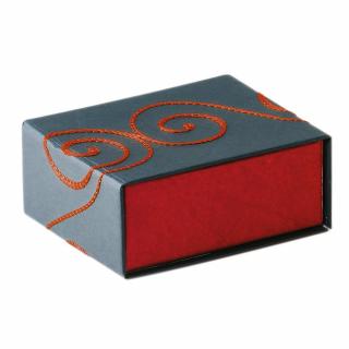 Papírová zdobená krabička s magnetem z Nepálu, červená