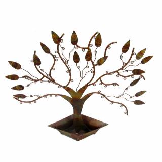 Stojan na šperky Strom s listy z Indie, 50 cm