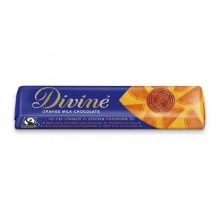 Tyčinka Divine z mléčné čokolády s pomerančovým olejem, 35 g