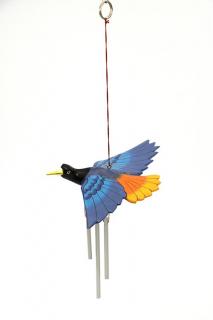Zvonkohra letící ptáček z Bali, modrý, 16 cm