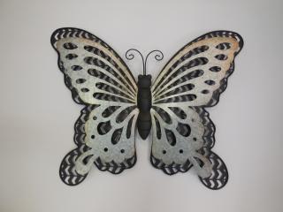Dekorace z kovu motýl černý
