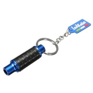 Přívěšek na klíče - sportovní výfuk modrý (Keychain car sport exhaust)