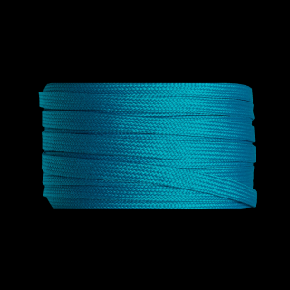 Šňůra plochá/dutinka - modrozelená - šíře 10 mm