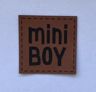 Štítek z koženky - Mini boy