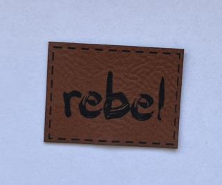 Štítek z koženky - Rebel