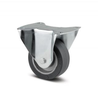 Hliníkové kolečko s černou gumovou obručí 100 mm, pevné