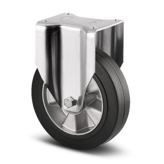 Hliníkové kolečko s černou gumovou obručí 250 mm, pevné