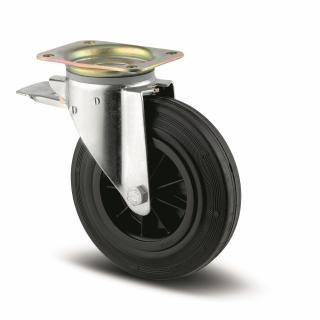 Kolečko na odpadové kontejnery 200 mm,otočné s brzdou