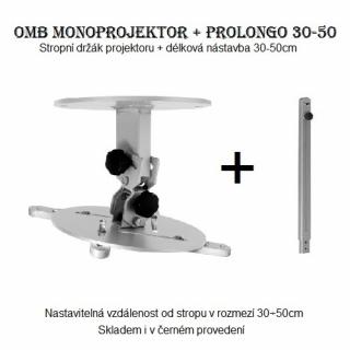 OMB Monoprojektor 30-50 stropní držák na projektory (Držák na projektory se stropním zavěšením, vzdálenost od stropu 30-50cm)