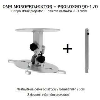 OMB Monoprojektor 90-170 stropní držák na projektor (Držák na projektory se stropním zavěšením, nastavitelná vzdálenost od stropu 90-170cm)