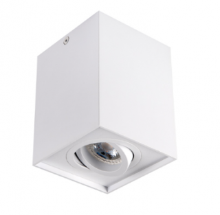 Bílé hranaté LED bodové svítidlo výklopné GORD DPL 50-W přisazené stropní světlo s paticí GU10 krychle IP20 25470