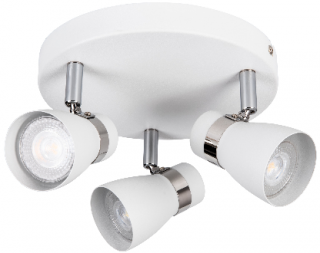Bílý bodovkový lustr ENALI EL-30 W pro 3x LED žárovku GU10 - nastavitelné bodové stropní světlo 28764