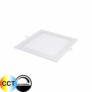 Bílý hranatý LED panel DUAL CCT 24V 12W vestavný stmívatelný 24SW12