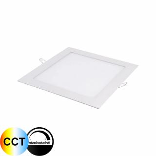 Bílý hranatý LED panel DUAL CCT 24V 18W vestavný stmívatelný 24SW18