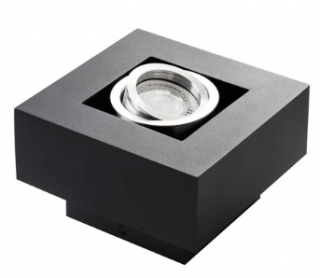 Černé hranaté bodové svítidlo výklopné STOBI DPL 50-B přisazené stropní světlo pro jednu žárovku 1x GU10 čtverec IP20 26830