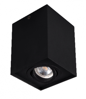 Černé hranaté LED bodové svítidlo výklopné GORD DLP 50-B přisazené stropní světlo s paticí GU10 krychle IP20 25471