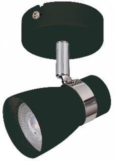 Černé nástěnné světlo ENALI EL-10 B pro 1x LED žárovku GU10 - bodová lampička nad postel 28761