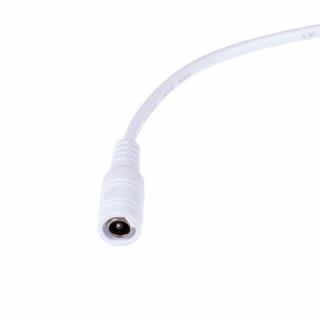 DC konektor napájecí s kabelem bílý 14cm (samice)