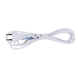 Dvojžilový napájecí kabel 2x0,75 2metry bílá/černá flexo šňůra se zástrčkou Barva produktu: Bílá