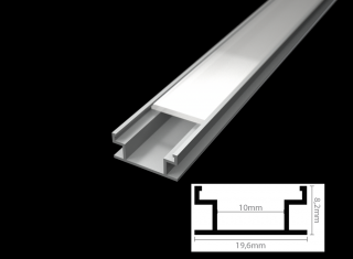 FLOOR podlahový hliníkový profil - pochozí chladící ALU vestavná lišta Varianta profilu: 1m profil bez krytu