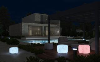 Immax LED taburet 60cm s podsvícením, nafukovací