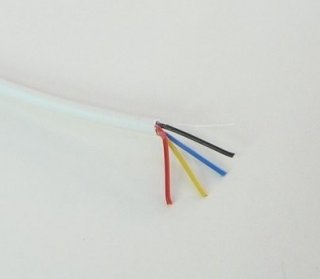 Kabel RGB kulatý bílý malý 4x0,19mm