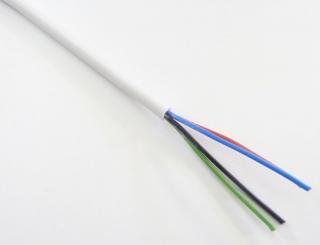 Kabel RGB kulatý velký 4x0,5mm Barva produktu: Bílá