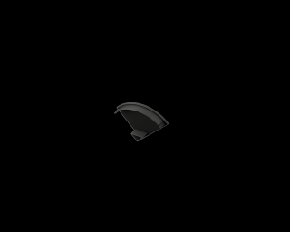 Koncovka k profilu R5-B černá Varianta koncovky: Kulatá plná