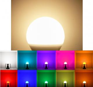 LED barevná žárovka 5W s dálkovým ovladačem E27 Barva světla: Teplá bílá