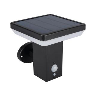 LED fasádní solární svítidlo SOLCA L PV EL-B 5W černé hranaté se senzorem pohybu a setmění IP44 25774