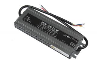 LED napájecí zdroj SLIM 12V 100W pro LED pásky - voděodolné trafo 8,3A IP67 05610