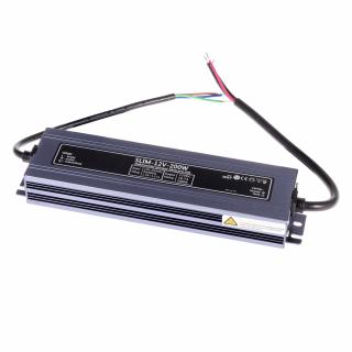 LED napájecí zdroj SLIM 12V 200W pro LED pásky - voděodolné trafo 16,7A IP67 056132