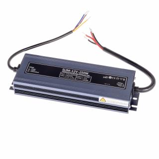 LED napájecí zdroj SLIM 12V 250W pro LED pásky - voděodolné trafo 21A IP67 05611