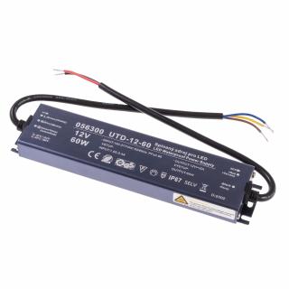 LED napájecí zdroj slim UTD 12V 60W 5A pro LED pásky - voděodolné trafo IP67 - Záruka 5let  056300