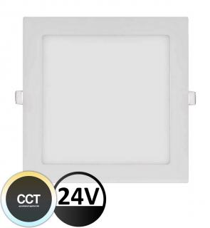 LED panel CCT 24V 12W čtvercový IP44 vestavný stmívatelný DUAL WHITE