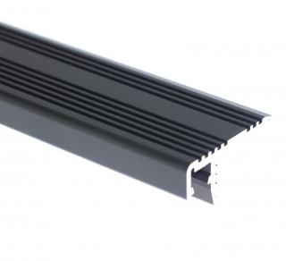 LED profil ST schodišťový černý, pro LED pásky Varianta profilu: 1m profil bez krytu